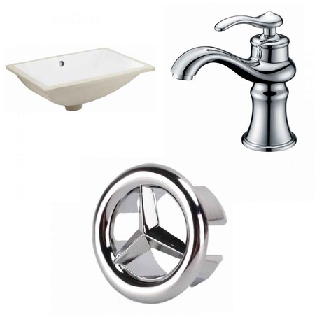 AMERICAN IMAGINATIONS 20.75" W Rectangle Undermount Sink Set In White, Chrome Hardware AI-26645